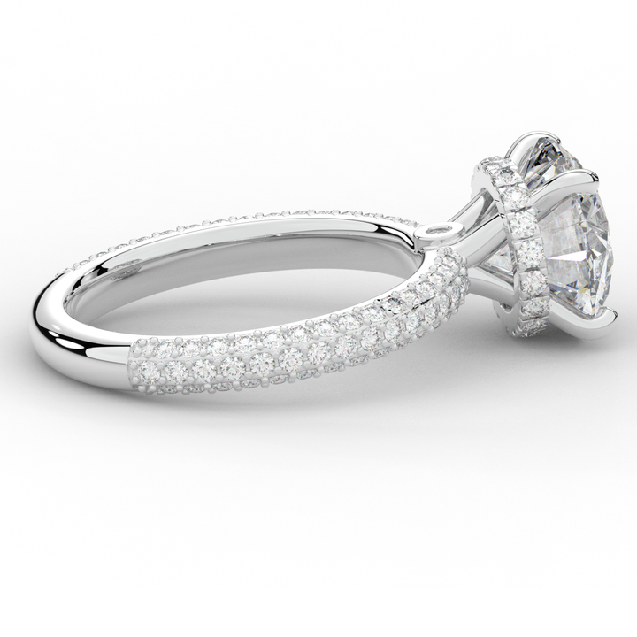 3.60CT.TW ROUND LAB DIAMOND SOLITAIRE ENGAGEMENT RING