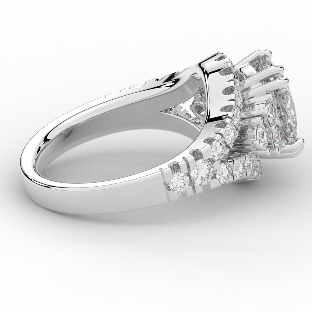 3.10CT.TW CUSHION LAB DIAMOND HALO ENGAGEMENT RING