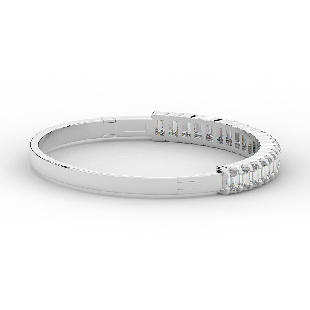 6.50CT.TW EMERALD CUT LAB DIAMOND BANGLE