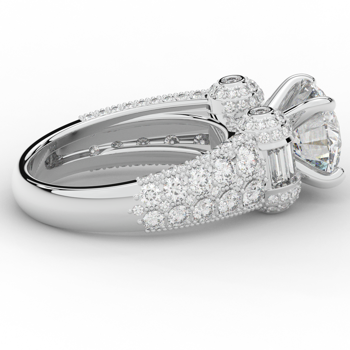 4.75CT.TW ROUND LAB DIAMOND ENGAGEMENT RING