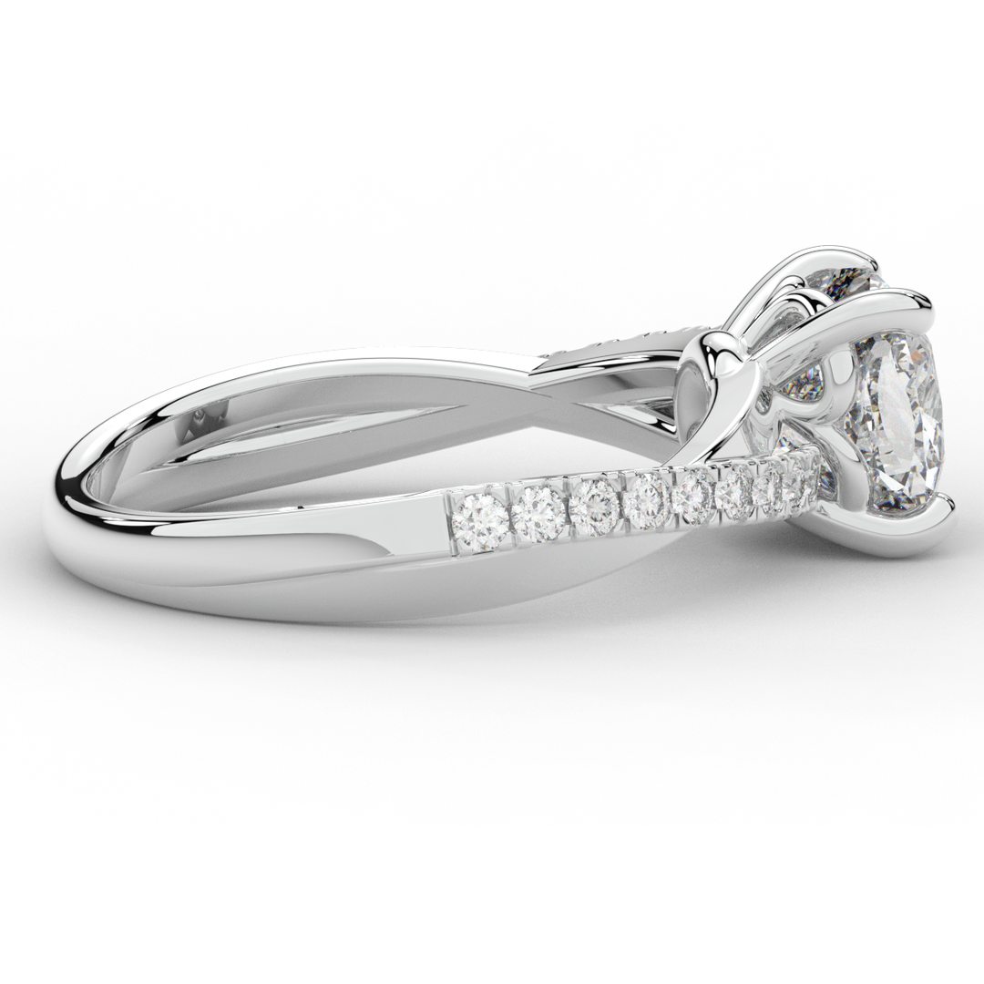 2.20CT.TW CUSHION LAB DIAMOND TWISTBAND ENGAGEMENT RING