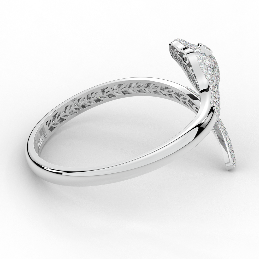 3.75CT.TW ROUND AND PEAR LAB DIAMOND SNAKE BANGLE