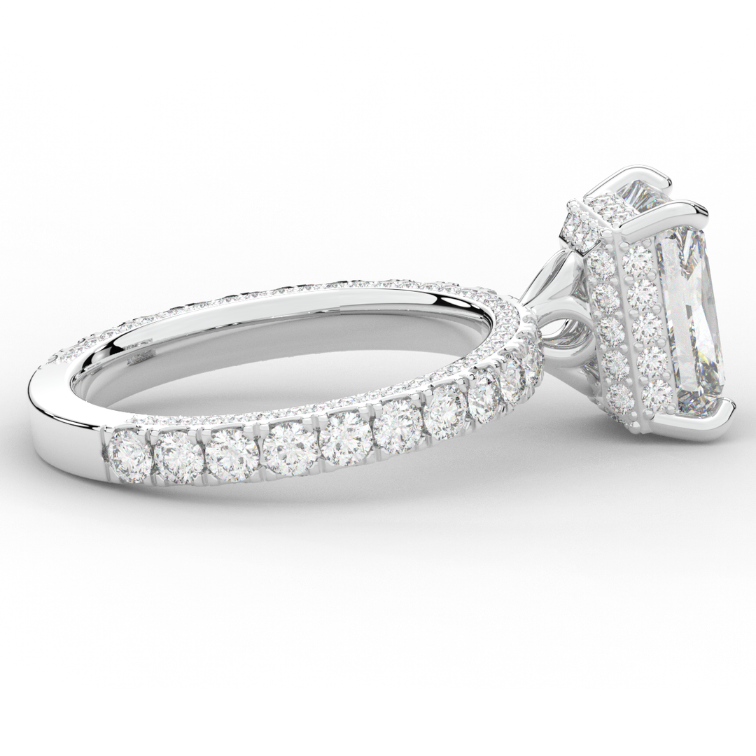 3.00CT.TW RADIANT LAB DIAMOND ENGAGEMENT RING