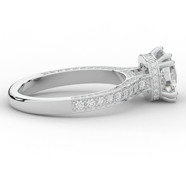 2.60CT.TW CUSHION LAB DIAMOND SOLITAIRE ENGAGEMENT RING