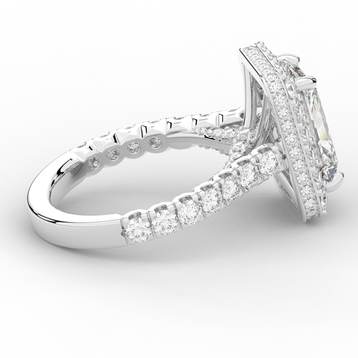 4.50CT.TW RADIANT LAB DIAMOND HALO ENGAGEMENT RING