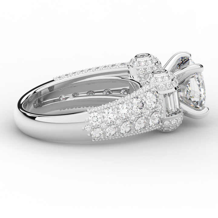 4.75CT.TW CUSHION LAB DIAMOND ENGAGEMENT RING