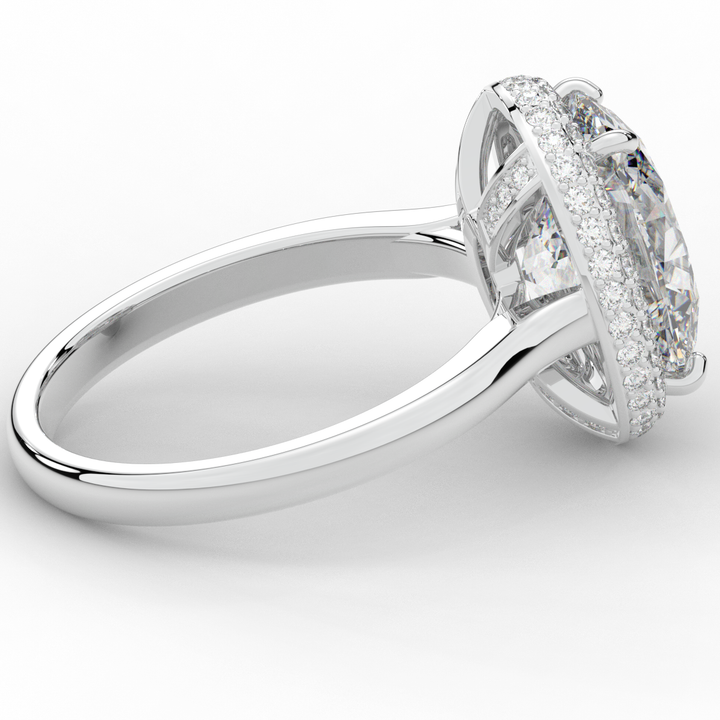 4.40CT.TW OVAL LAB DIAMOND HALO ENGAGEMENT RING