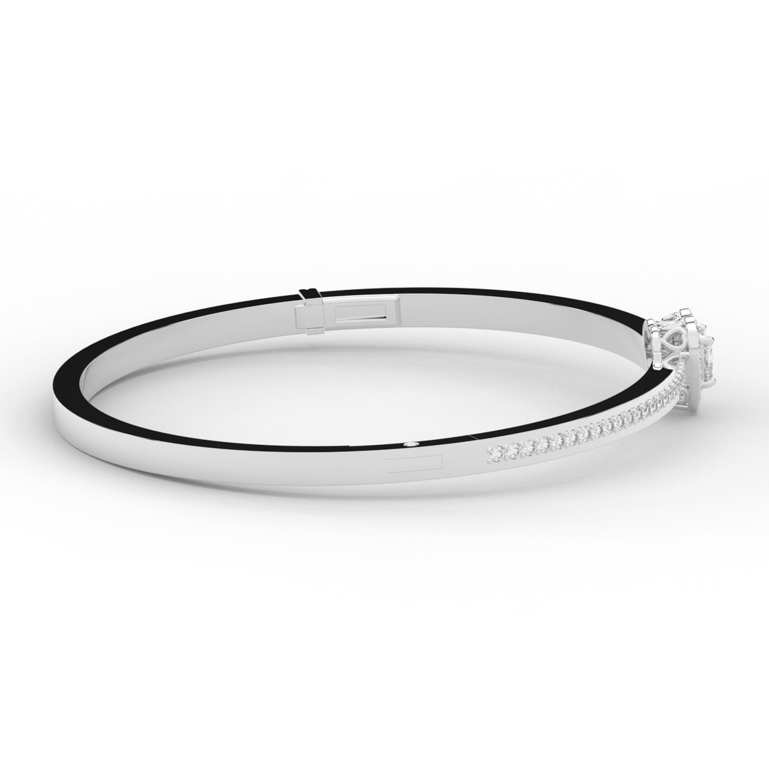 1.65CT.TW HEART AND ROUND LAB DIAMOND  BANGLE