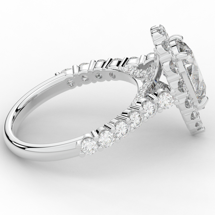 3.10CT.TW PEAR LAB DIAMOND HALO ENGAGEMENT RING