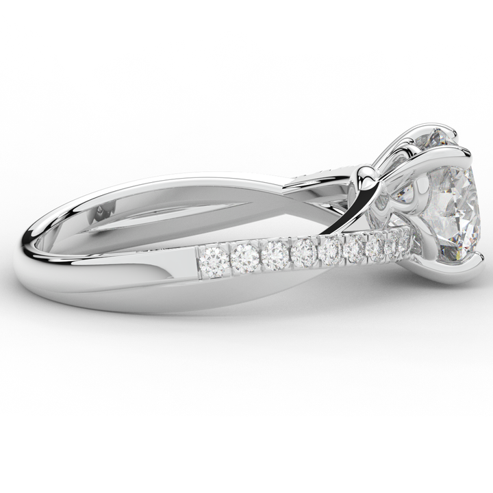 2.20CT.TW ROUND LAB DIAMOND TWISTBAND ENGAGEMENT RING