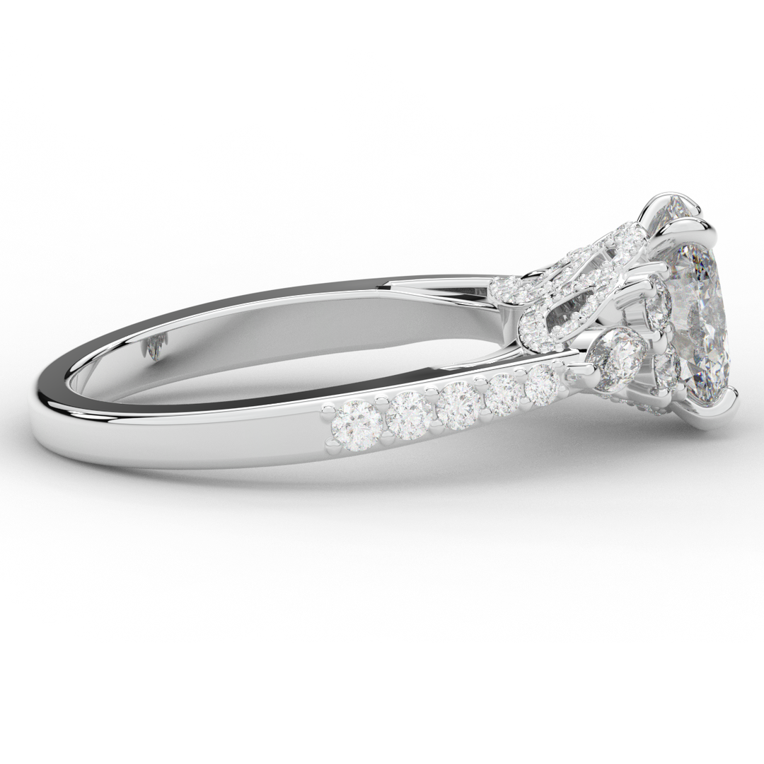 1.35CT.TW OVAL LAB DIAMOND ENGAGEMENT RING