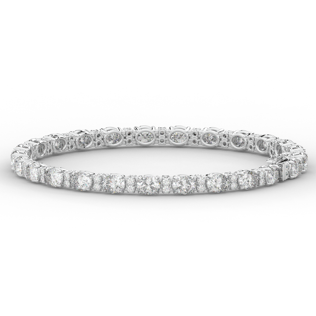 9.25CT.TW OVAL AND ROUND LAB DIAMOND TENNIS BRACELET - Nazarelle