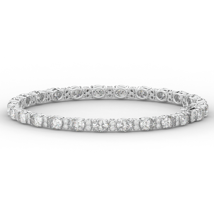 9.25CT.TW OVAL AND ROUND LAB DIAMOND TENNIS BRACELET - Nazarelle