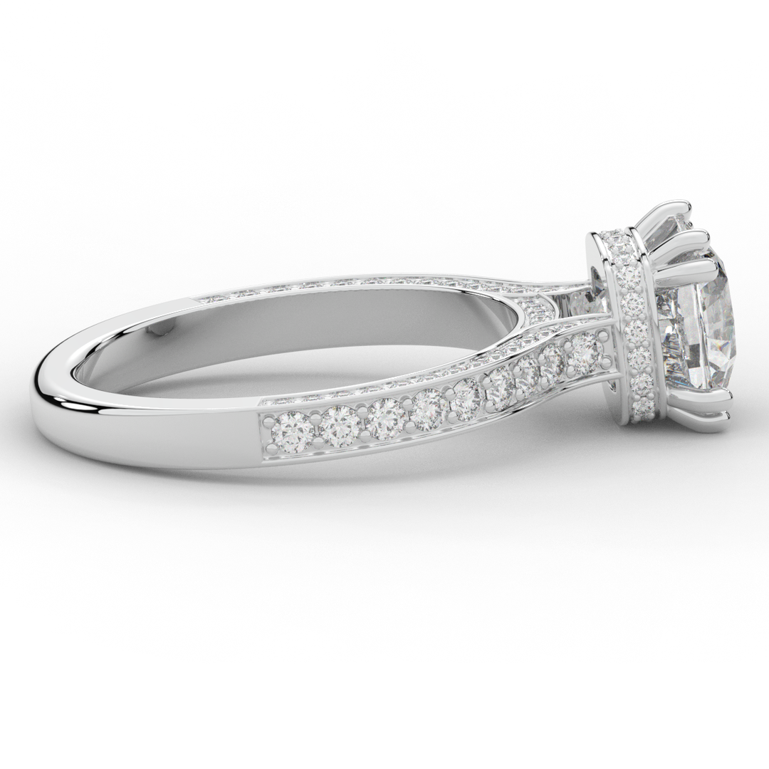 2.60CT.TW CUSHION LAB DIAMOND SOLITAIRE ENGAGEMENT RING