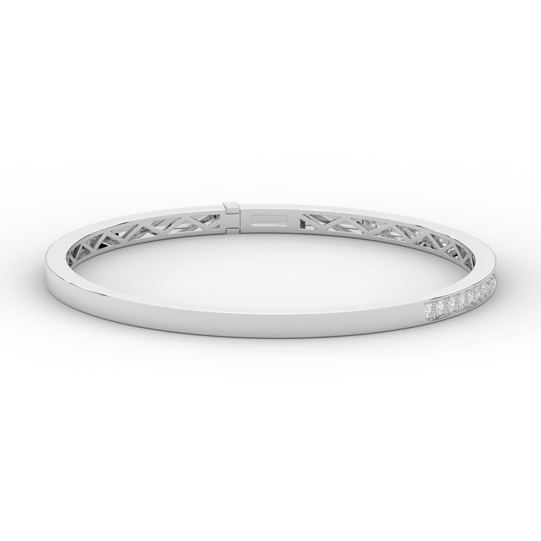 0.90CT.TW ROUND LAB DIAMOND BANGLE