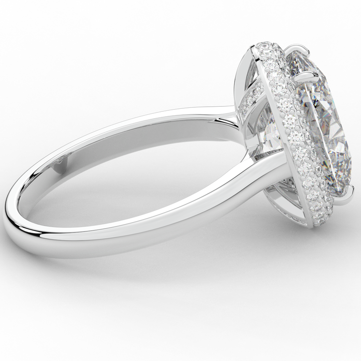 4.40CT.TW OVAL LAB DIAMOND HALO ENGAGEMENT RING