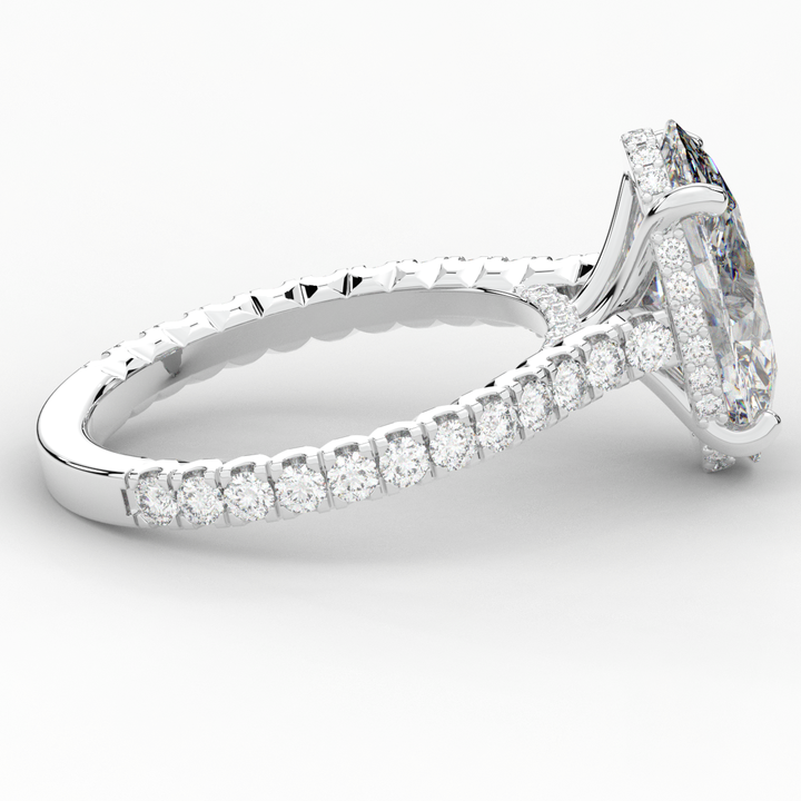 4.70CT.TW OVAL LAB DIAMOND UNDERHALO SOLITAIRE ENGAGEMENT RING