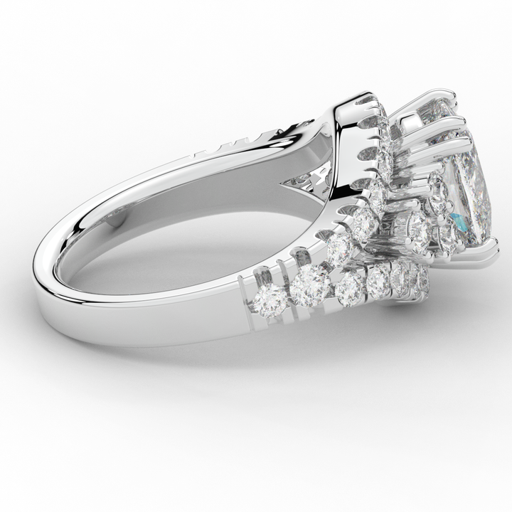 3.10CT.TW CUSHION LAB DIAMOND HALO ENGAGEMENT RING