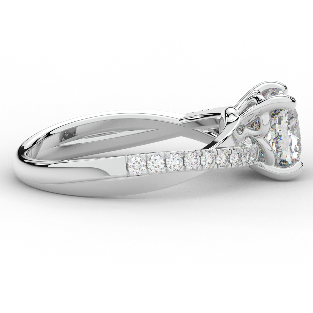 2.20CT.TW CUSHION LAB DIAMOND TWISTBAND ENGAGEMENT RING