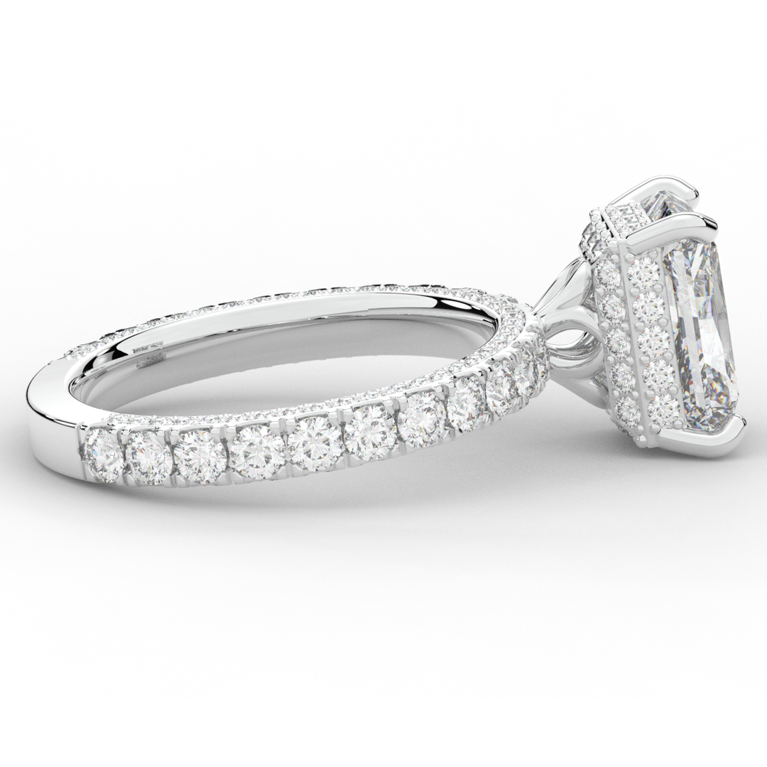 3.00CT.TW RADIANT LAB DIAMOND ENGAGEMENT RING