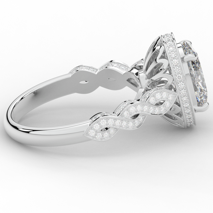 3.10CT.TW OVAL LAB DIAMOND HALO ENGAGEMENT RING