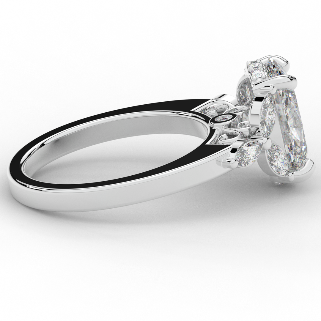 2.85CT.TW OVAL LAB DIAMOND ENGAGEMENT RING