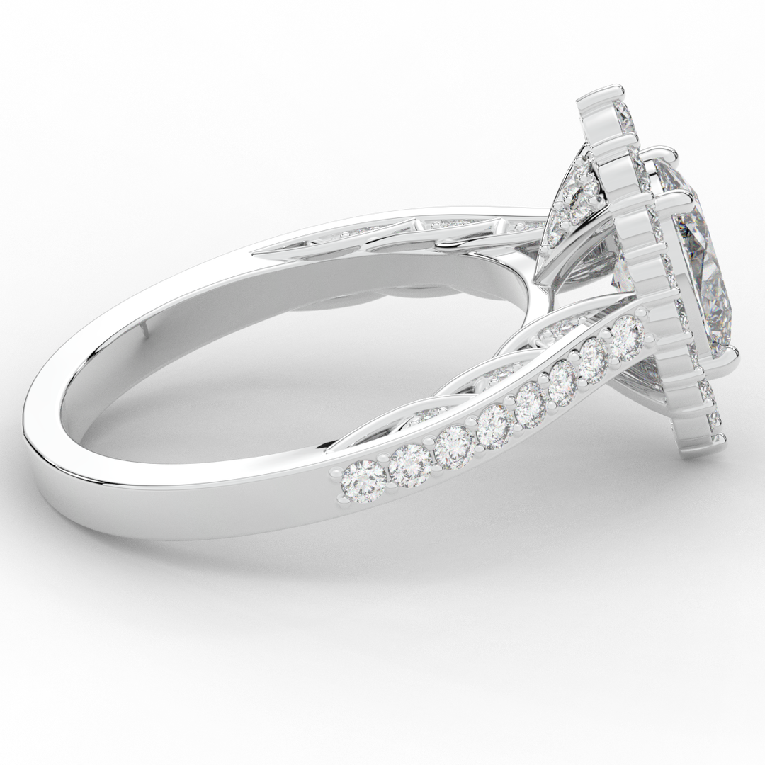 1.75CT.TW OVAL LAB DIAMOND HALO ENGAGEMENT RING