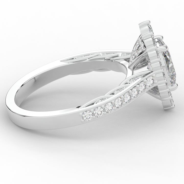 1.75CT.TW OVAL LAB DIAMOND HALO ENGAGEMENT RING