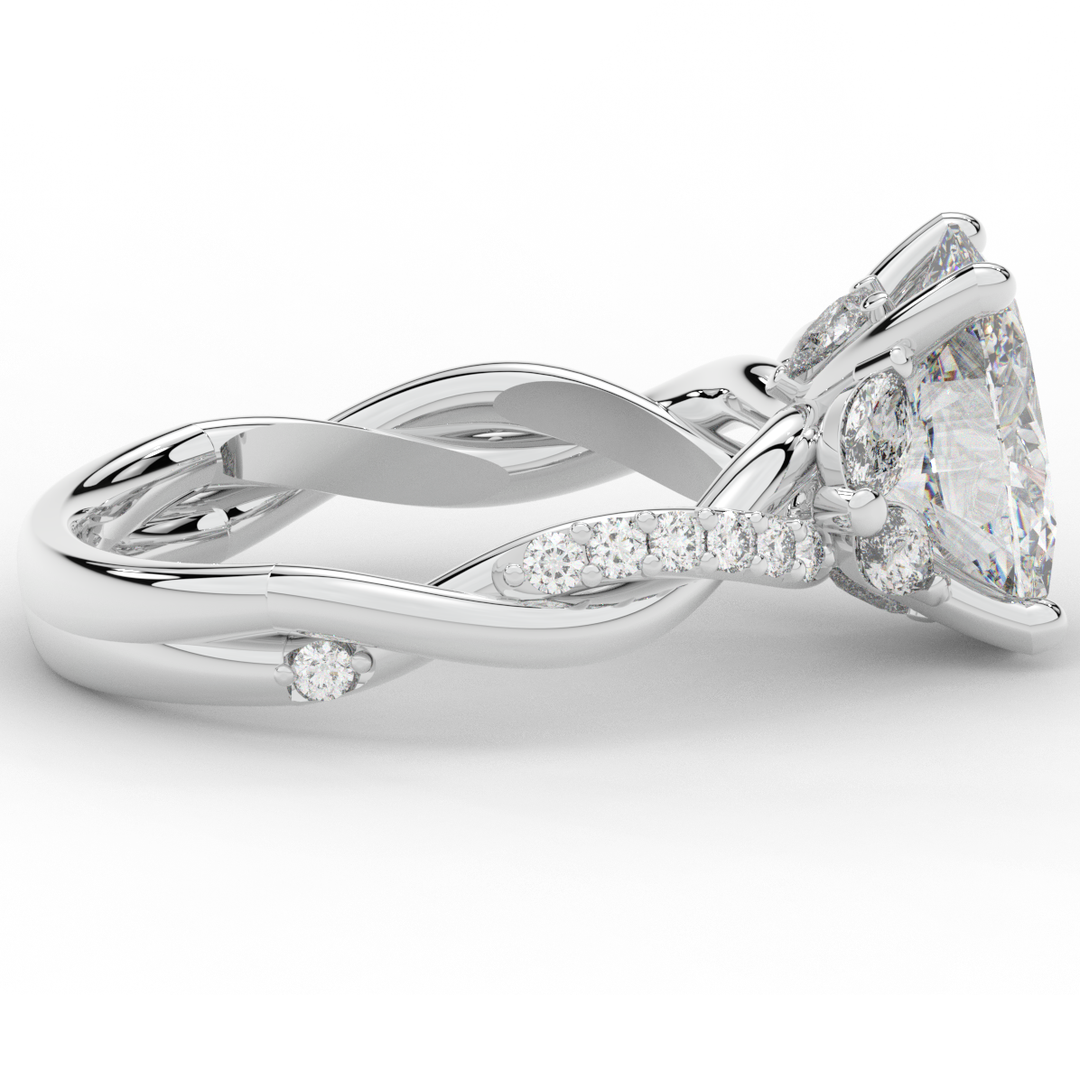 2.40CT.TW OVAL LAB DIAMOND TWIST ENGAGEMENT RING