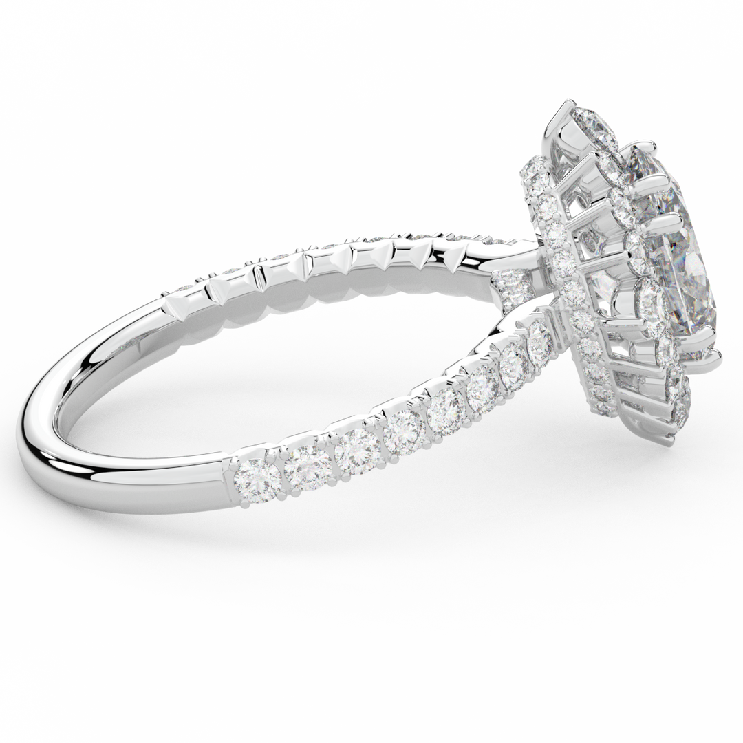 2.80CT.TW OVAL LAB DIAMOND HALO ENGAGEMENT RING