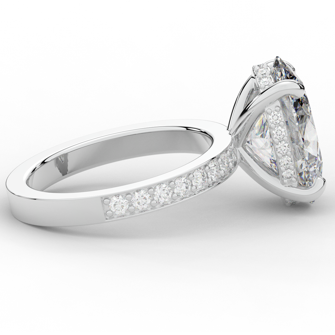 4.30CT.TW OVAL LAB DIAMOND BAND ENGAGEMENT RING