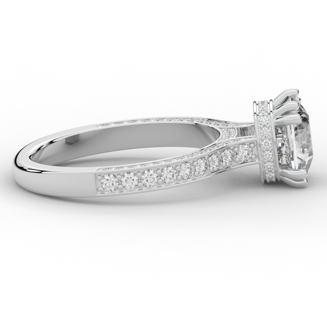 2.60CT.TW CUSHION LAB DIAMOND SOLITAIRE ENGAGEMENT RING