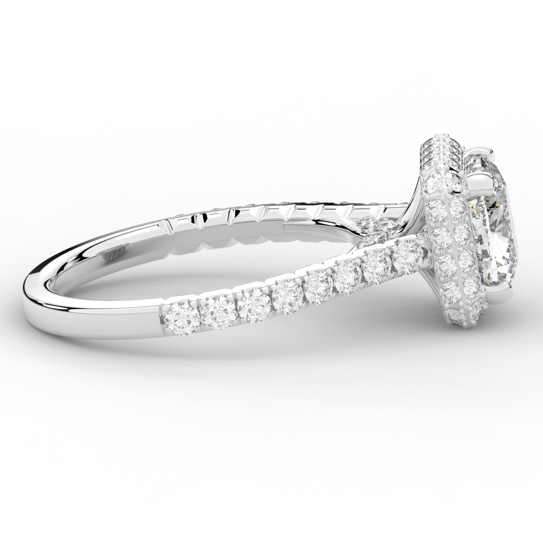 2.75CT.TW CUSHION LAB DIAMOND HALO ENGAGEMENT RING