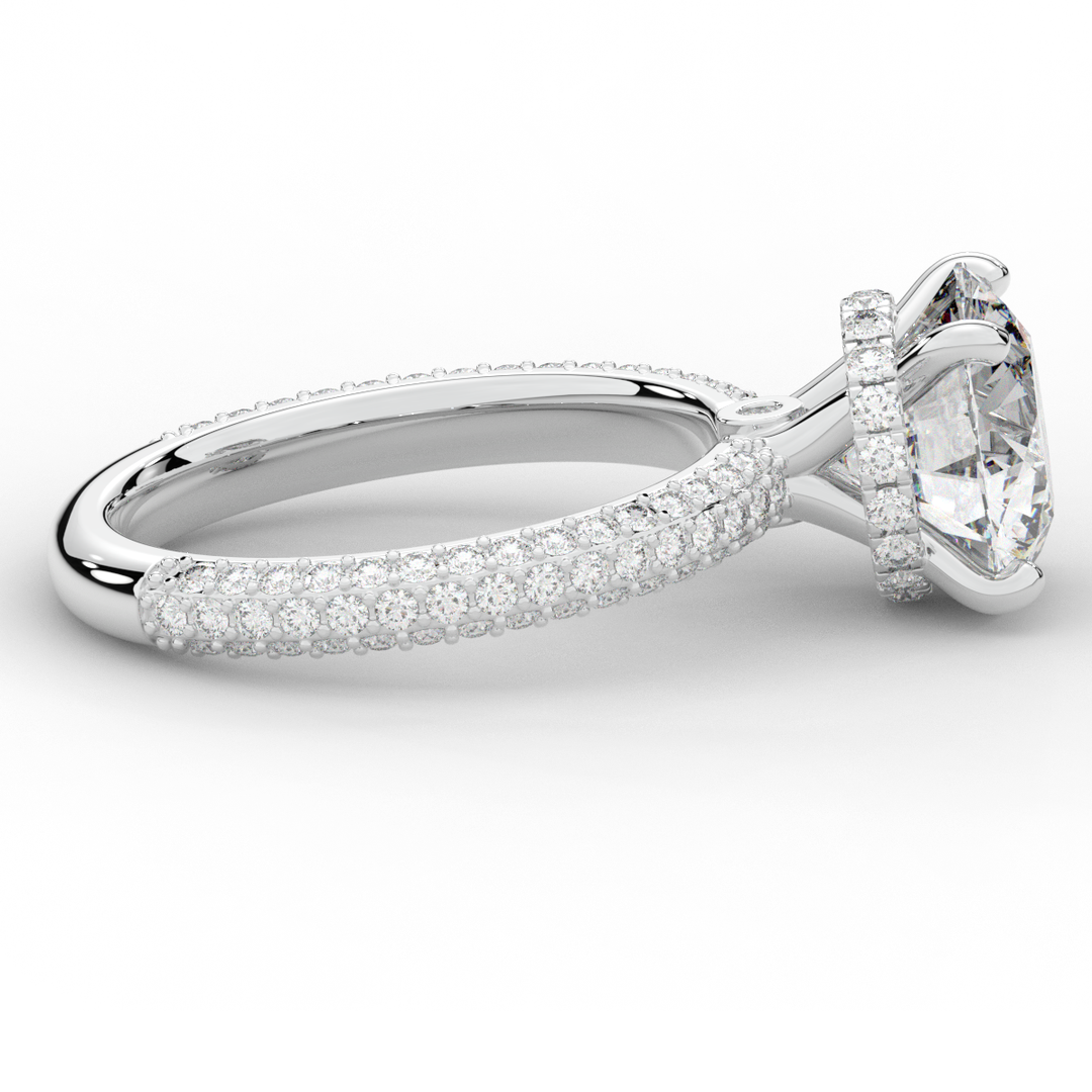 3.60CT.TW ROUND LAB DIAMOND SOLITAIRE ENGAGEMENT RING