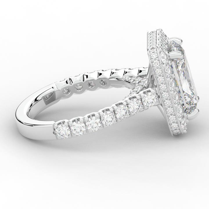 4.50CT.TW RADIANT LAB DIAMOND HALO ENGAGEMENT RING