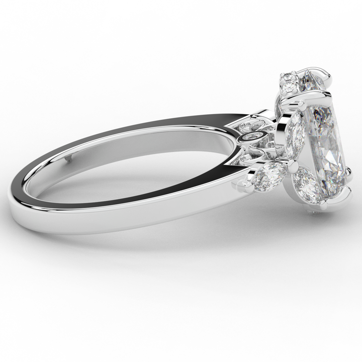 2.85CT.TW OVAL LAB DIAMOND ENGAGEMENT RING