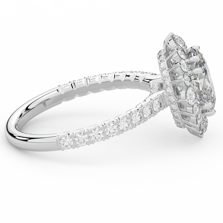 2.80CT.TW OVAL LAB DIAMOND HALO ENGAGEMENT RING