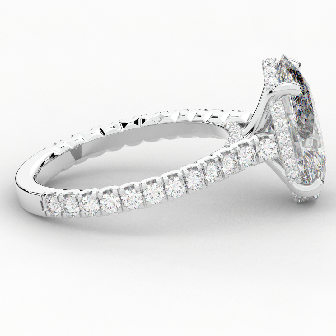 4.70CT.TW OVAL LAB DIAMOND UNDERHALO SOLITAIRE ENGAGEMENT RING