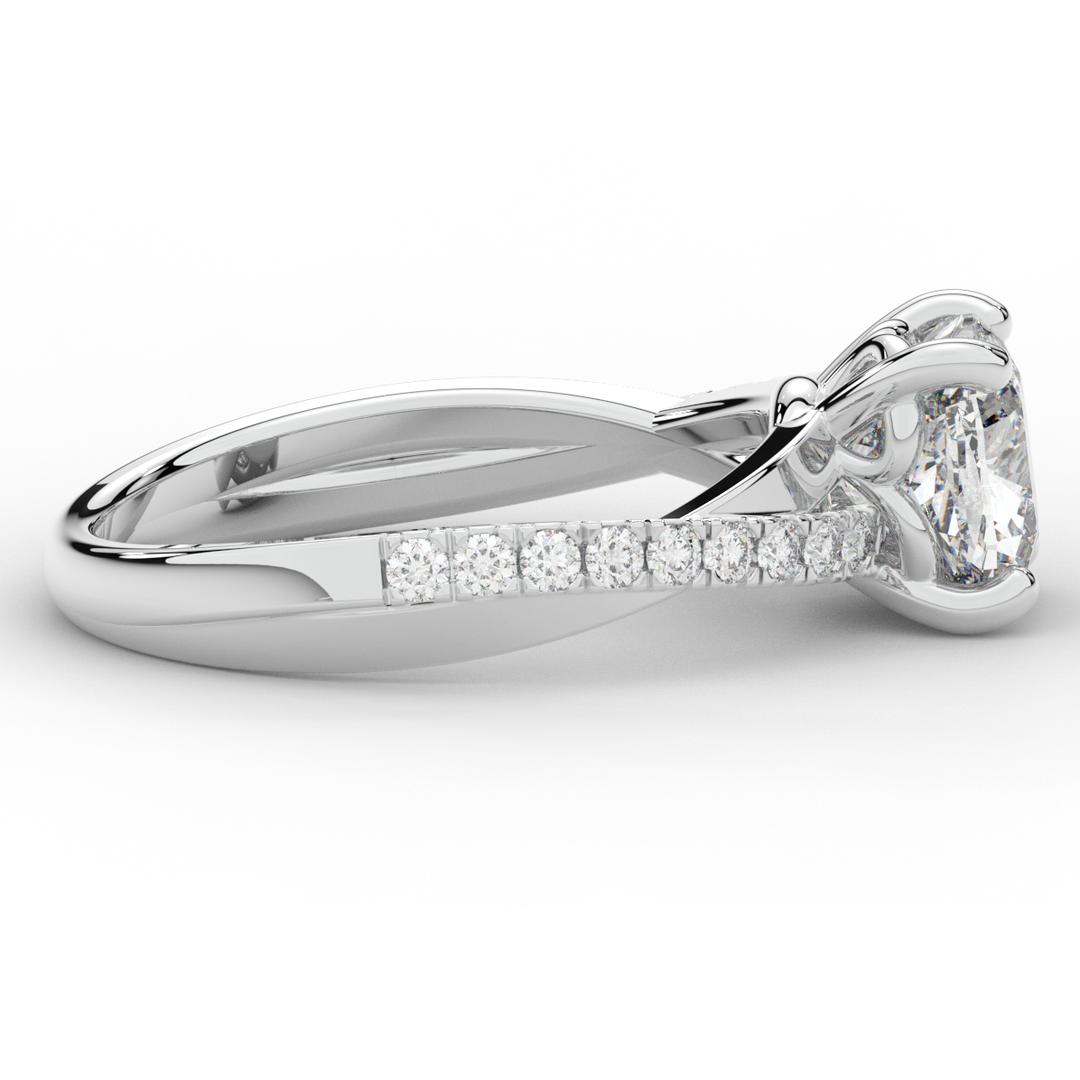 2.20CT.TW CUSHION LAB DIAMOND TWISTBAND ENGAGEMENT RING