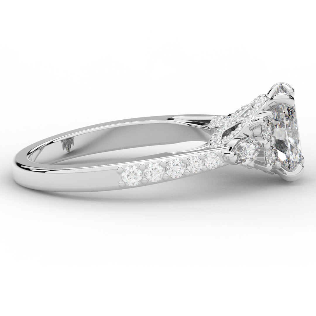 1.35CT.TW OVAL LAB DIAMOND ENGAGEMENT RING