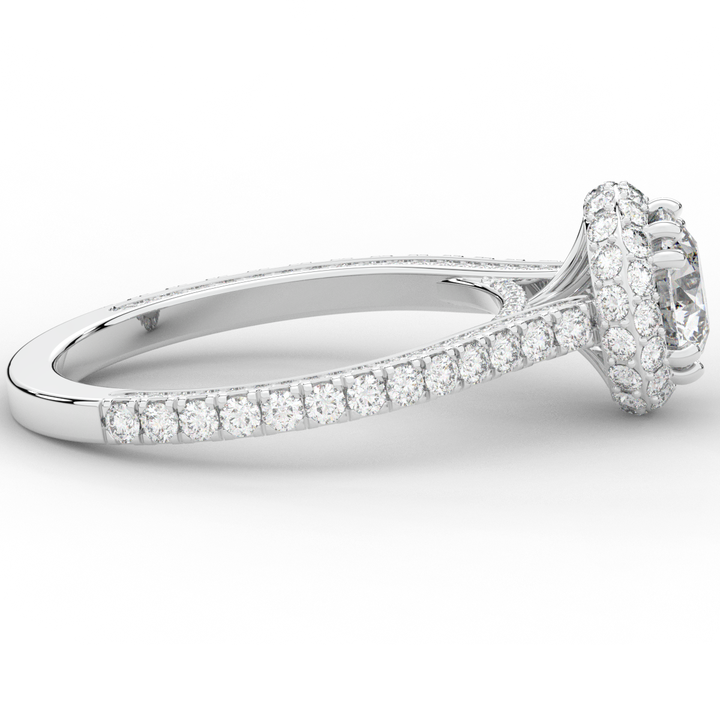 1.90CT.TW ROUND LAB DIAMOND HALO ENGAGEMENT RING