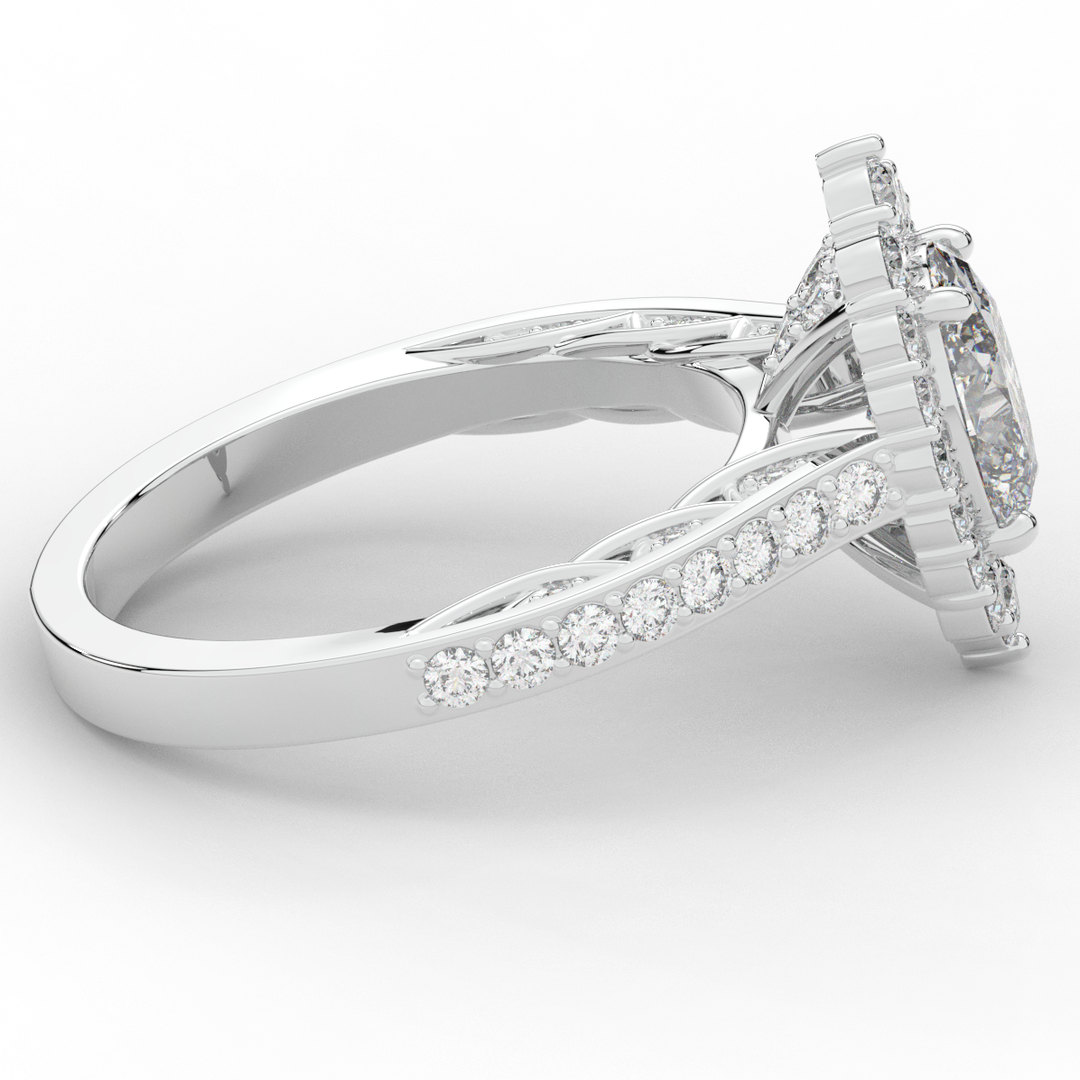 1.75CT.TW OVAL LAB DIAMOND HALO ENGAGEMENT RING