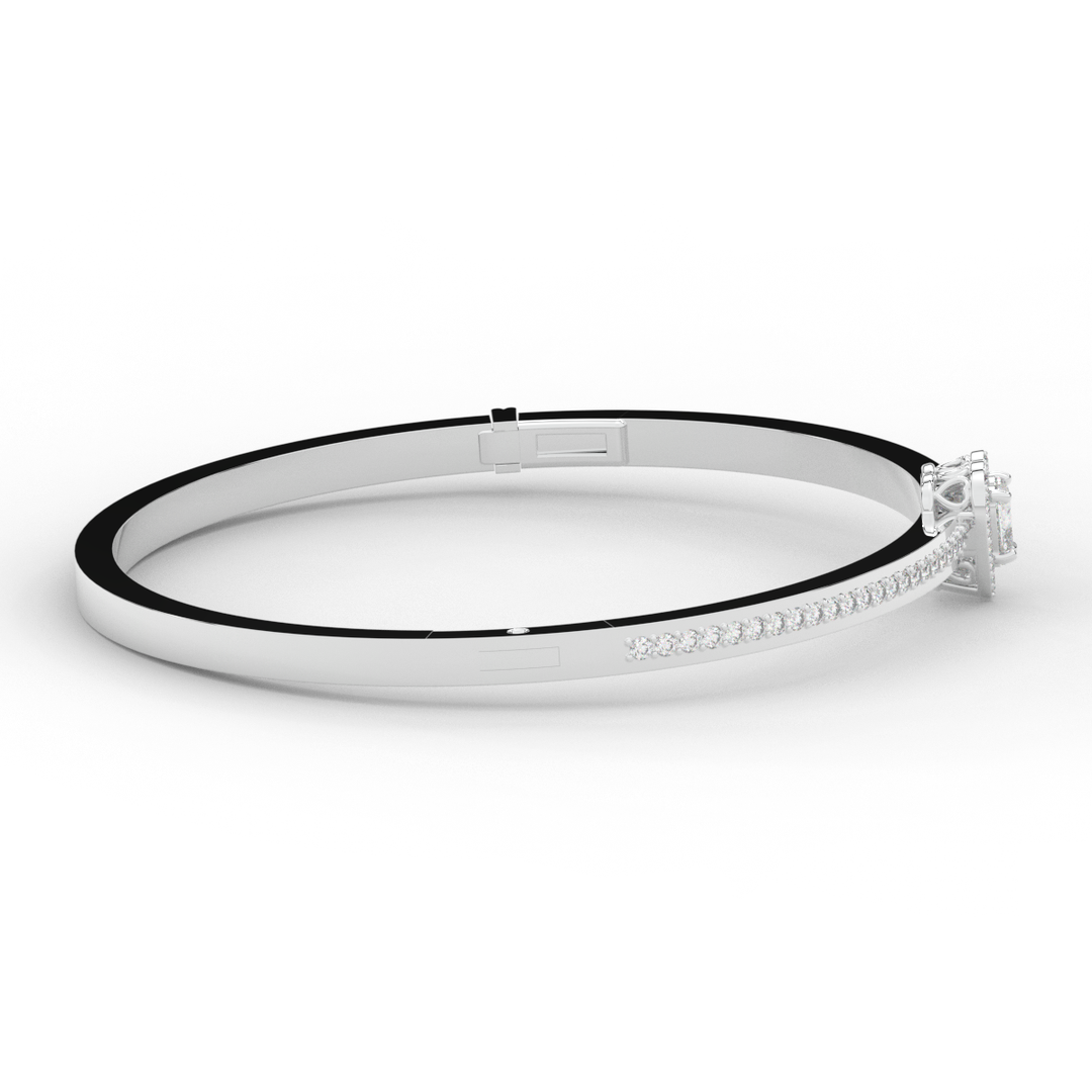 1.65CT.TW HEART AND ROUND LAB DIAMOND  BANGLE