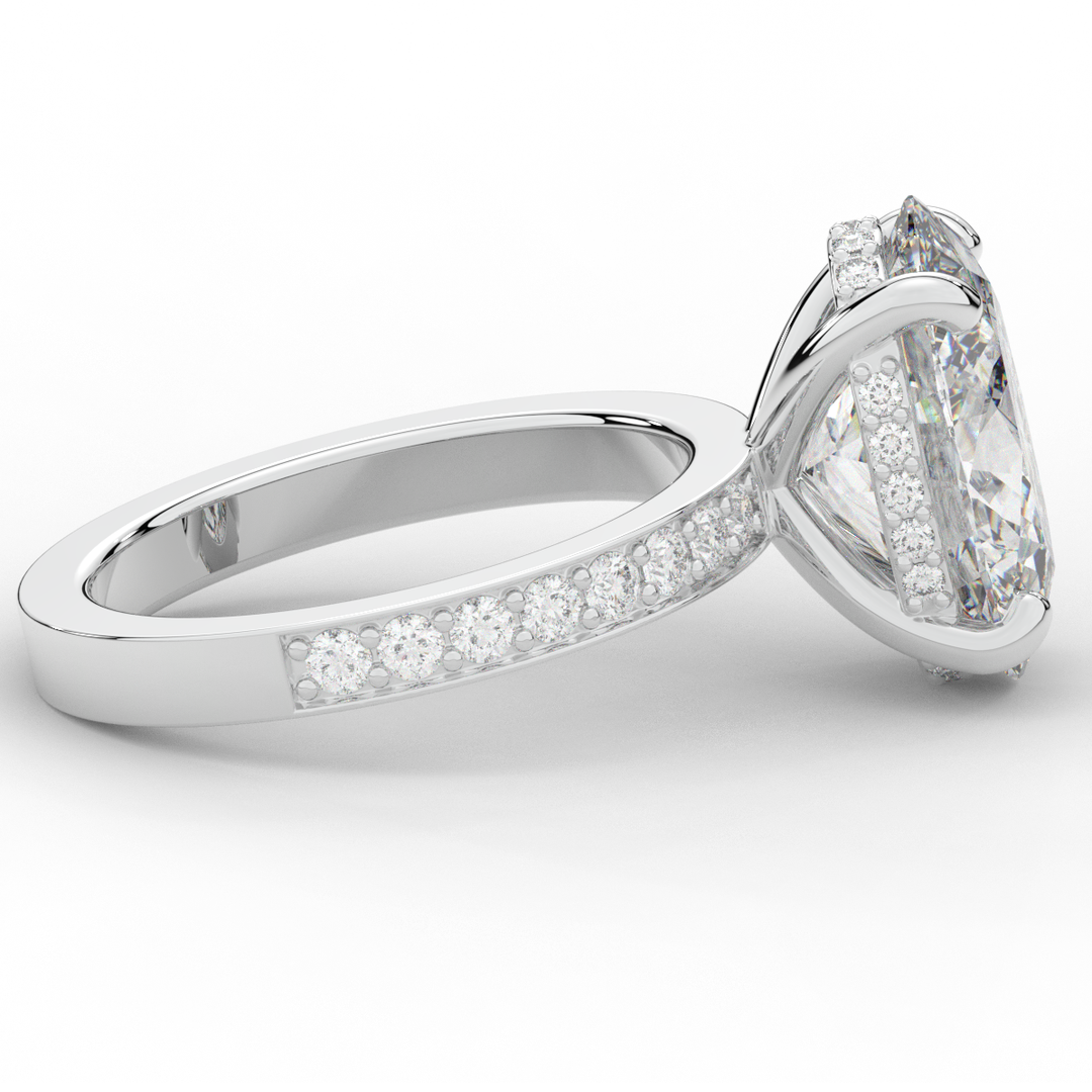 4.30CT.TW OVAL LAB DIAMOND BAND ENGAGEMENT RING