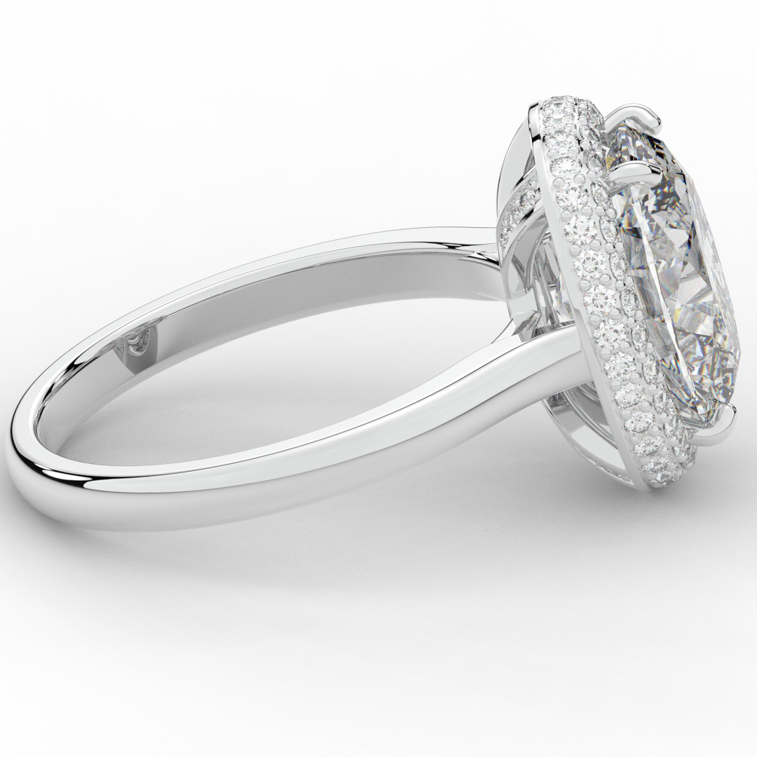 4.40CT.TW OVAL LAB DIAMOND HALO ENGAGEMENT RING