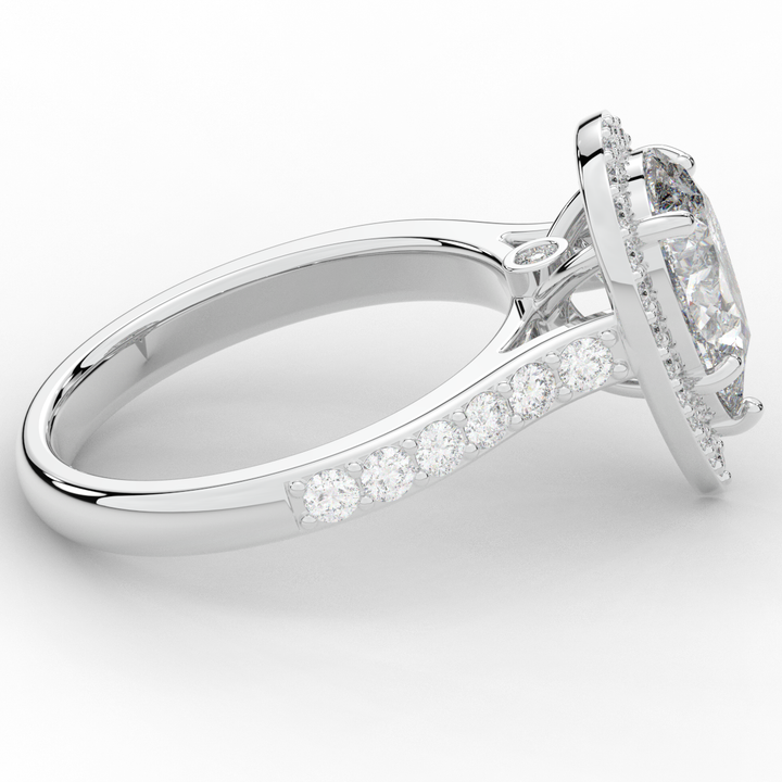 2.50CT.TW PEAR LAB DIAMOND HALO ENGAGEMENT RING