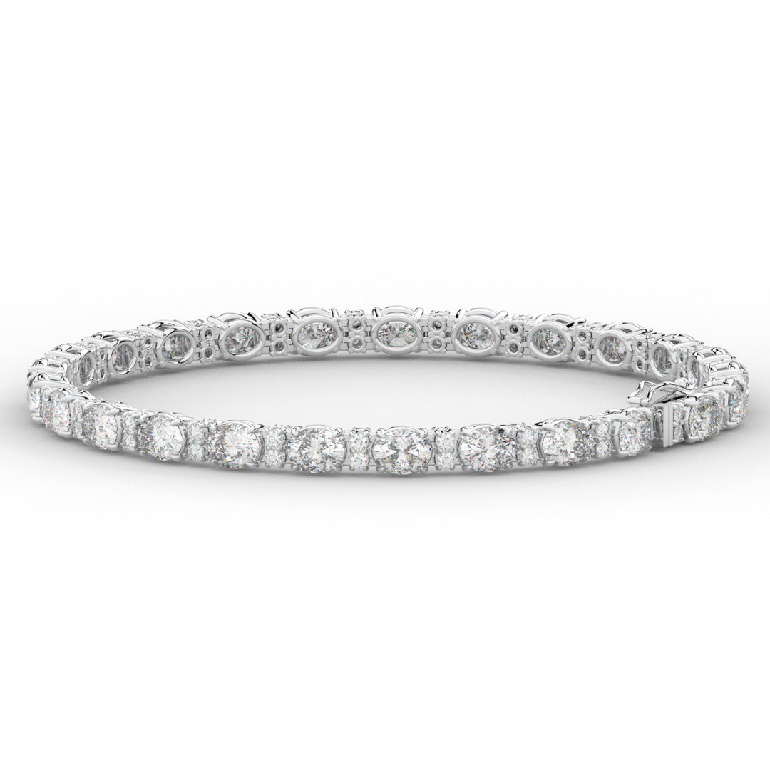 9.25CT.TW OVAL AND ROUND LAB DIAMOND TENNIS BRACELET - Nazarelle