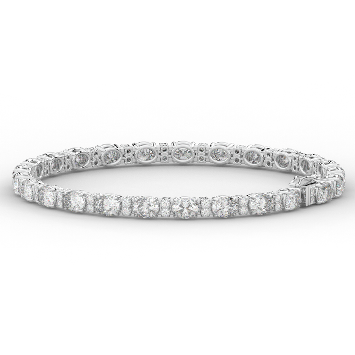 9.25CT.TW OVAL AND ROUND LAB DIAMOND TENNIS BRACELET - Nazarelle