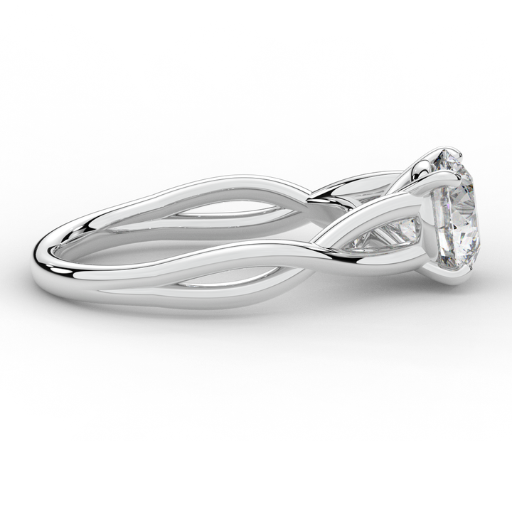 1.50CT ROUND LAB DIAMOND SOLITAIRE TWIST BAND ENGAGEMENT RING - Nazarelle