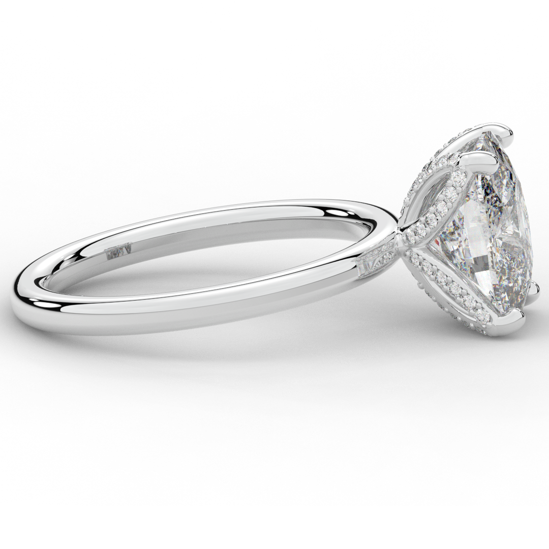 3.10CT.TW CUSHION LAB DIAMOND ENGAGEMENT RING